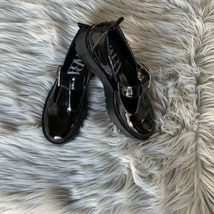 ZARA Black Platforms with Silver Buckle 6.5